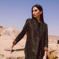 Chocolat Elegance: Jacquard Business Abaya with Austrian Beads