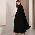 Opulent Ensemble: Crepe Abaya Set with Japanese Stones & Italian Buttons