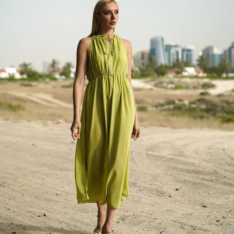 Apple Green Delight: Silky Abaya with Cool Inner Dress