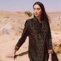 Chocolat Elegance: Jacquard Business Abaya with Austrian Beads