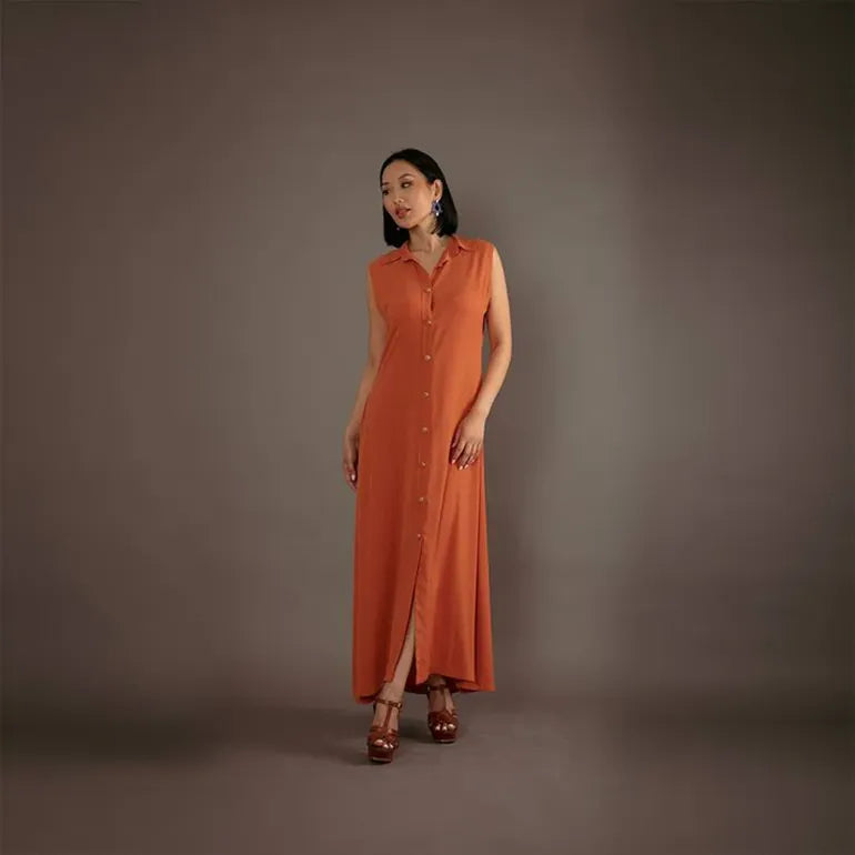 Old Money Style Dress Orange