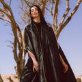 Parisian Luxe: Taffeta Cape Abaya with Celaan Pearls & Satin Accents