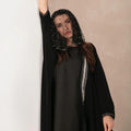 Traditional Elegance: Bisht Abaya with Machine Embroidery in Trio Colors