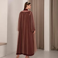 Versatile Elegance: Bisht Cut Abaya in Turkish Brocade & French Tulle