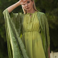 Apple Green Delight: Silky Abaya with Cool Inner Dress