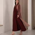 Versatile Elegance: Bisht Cut Abaya in Turkish Brocade & French Tulle