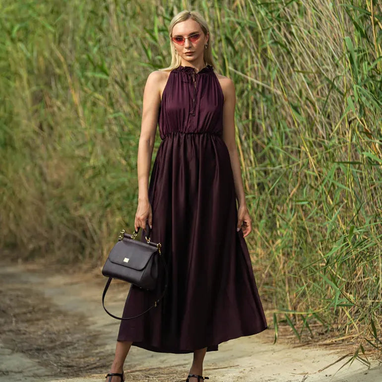 Rich Maroon: Silky Bisht Cut Abaya with Cool Inner Layer